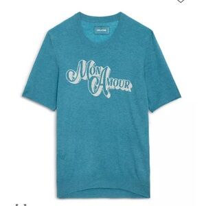 Zadig & Voltaire Teal Mon Amour cashmere